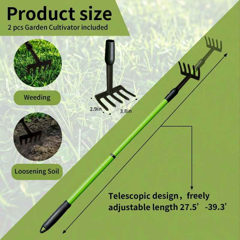 Telescopic Handle Five-tooth Rake