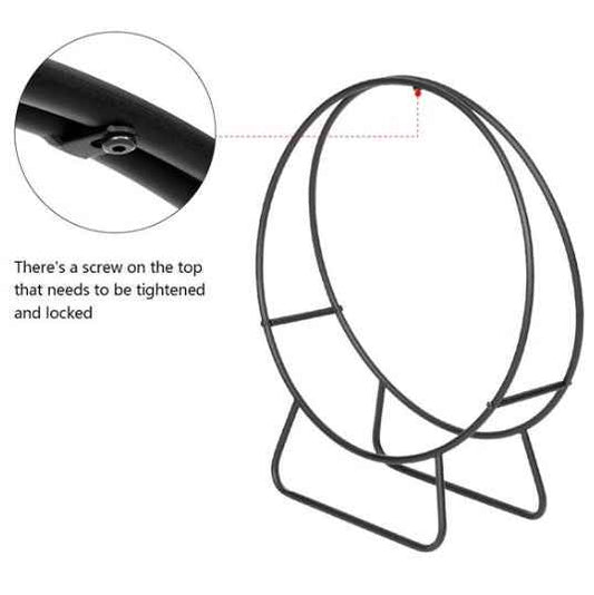 24 Inch Round Indoor Outdoor Wrought Iron Fireplace Wood Stand