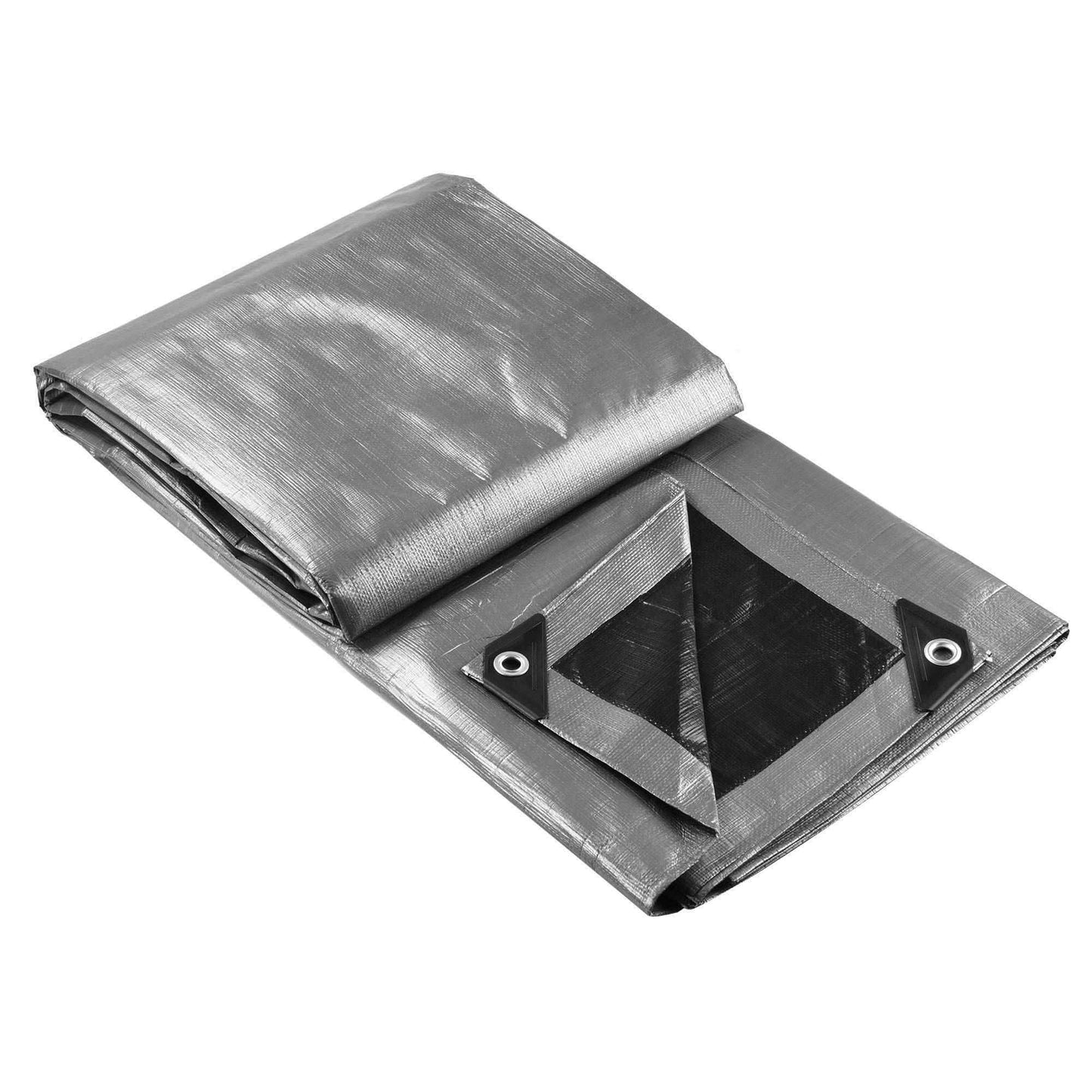 9x12ft Heavy Duty Poly Tarp Silver Black