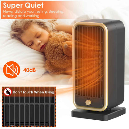 1Pc 500W Portable Electric Heater PTC Ceramic Heating Space Heater Overheating Tip Over Protection 3S Heating Space For 322 Sq FT Home Office Use