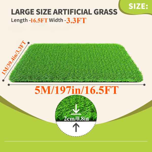 3ft X 16ft High Quality Artificial Turf Mat With Drainage Holes