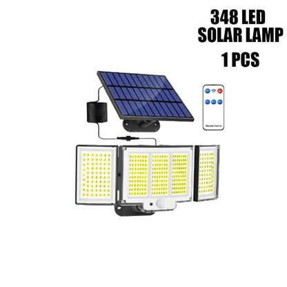 Waterproof Solar Outdoor Light Street Light 348LED 3 Side Adjustable Strap Remote Control