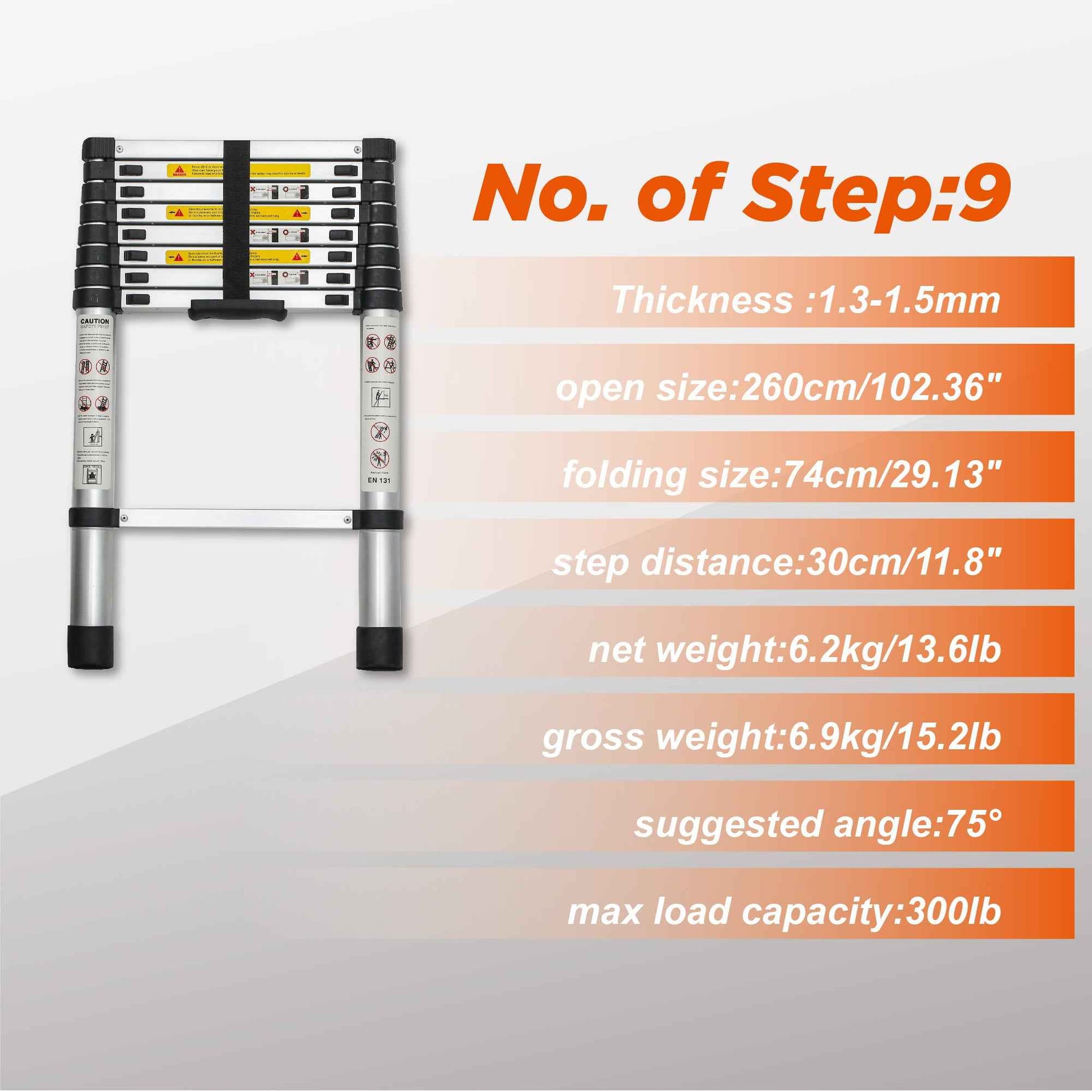 Aluminum Telescoping Ladder For Outdoor Work