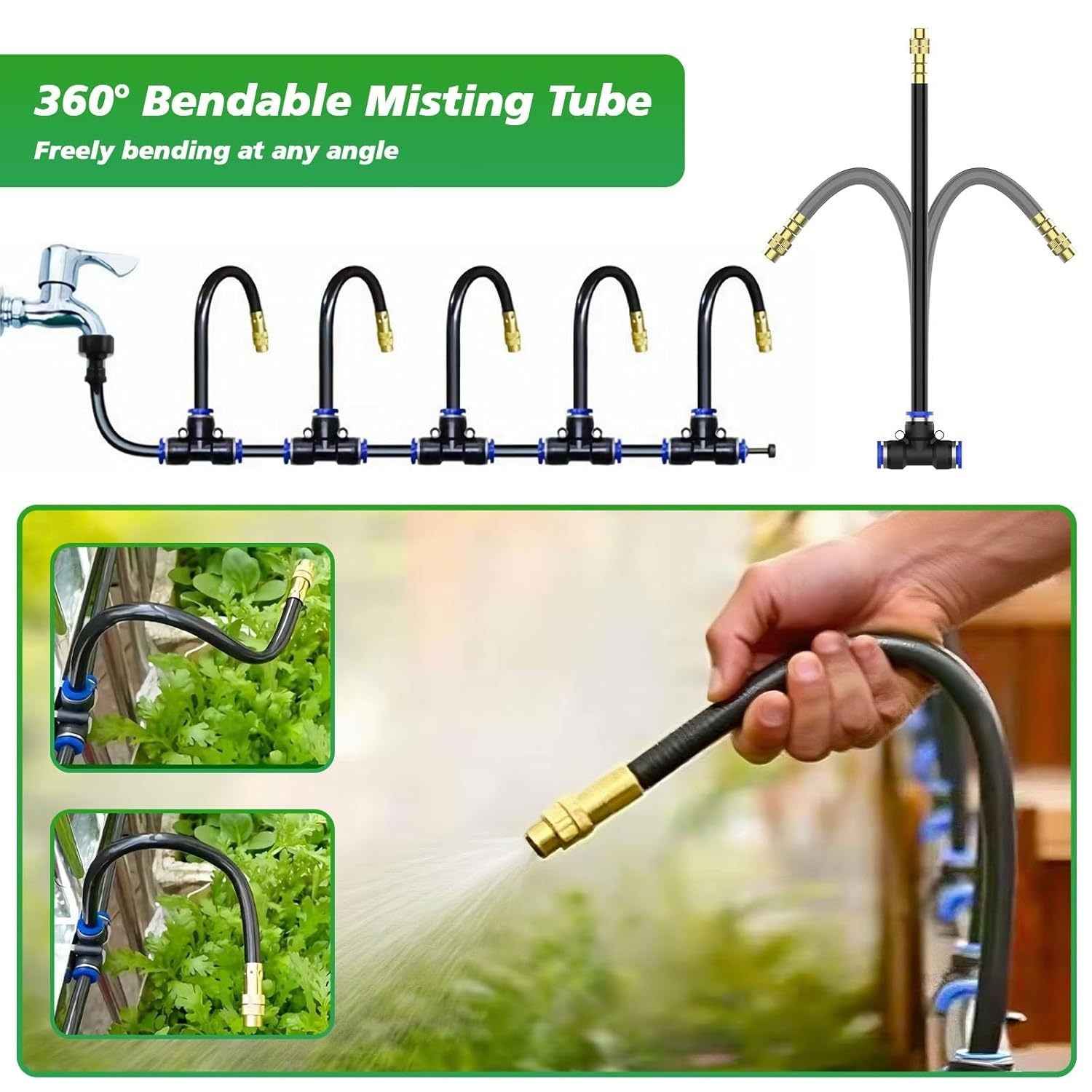 360 Adjustable Irrigation System Kit Garden Watering System Drip Irrigation Kit For Garden, Yard, Lawn, Greenhouse, Plants