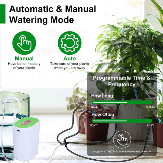 1Pc Automatic Watering System With Timer For 12Plants Rechargeable Battery Programmable Plant Watering Timer Drip Irrigation System For Indoor