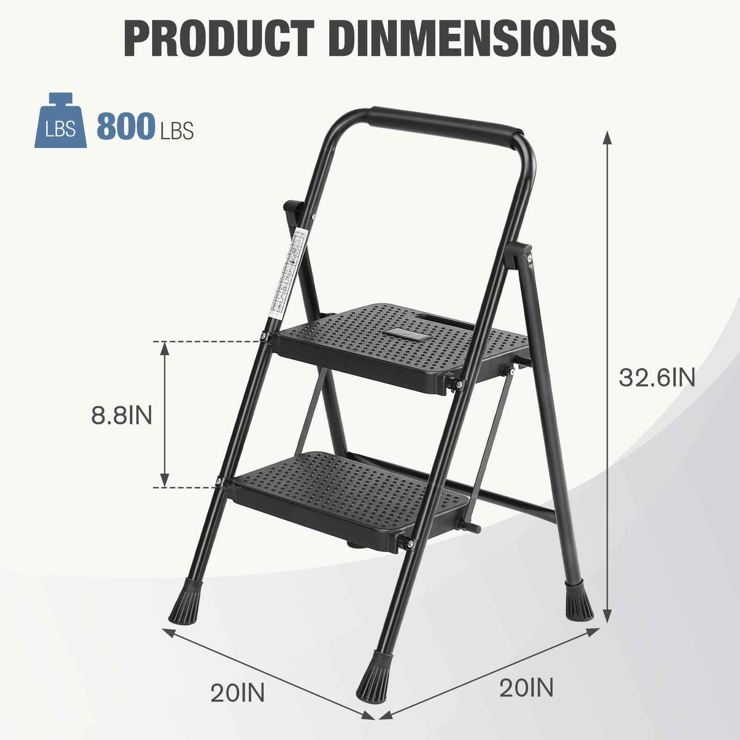 Household Portable 3-layer Step Ladder, With Safety Buckle Stable And Safe