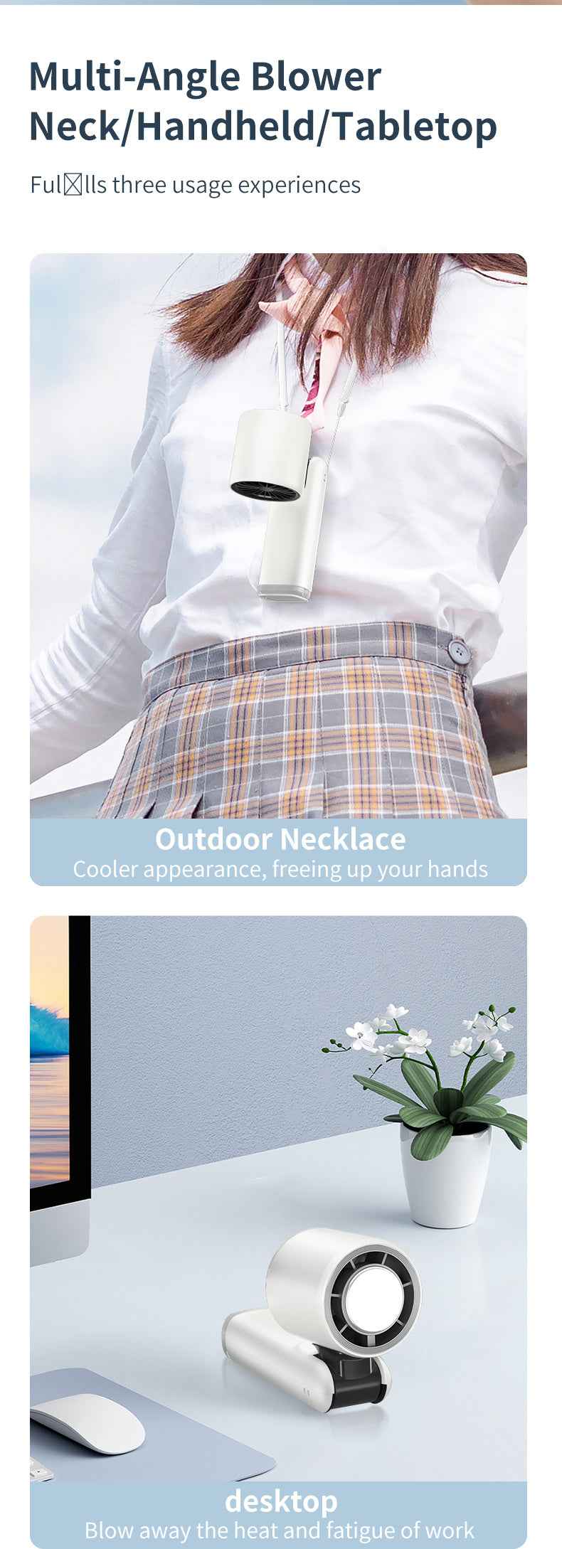 Portable Handheld Fan, Speed Adjustable Turbo Mini Fan, Reduced Temperature Mode, Rechargeable Digital Display Foldable Personal Fan With Night Light, Suitable For Women Men Outdoor