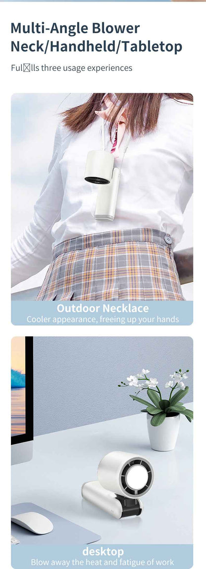 Portable Handheld Fan, Speed Adjustable Turbo Mini Fan, Reduced Temperature Mode, Rechargeable Digital Display Foldable Personal Fan With Night Light, Suitable For Women Men Outdoor