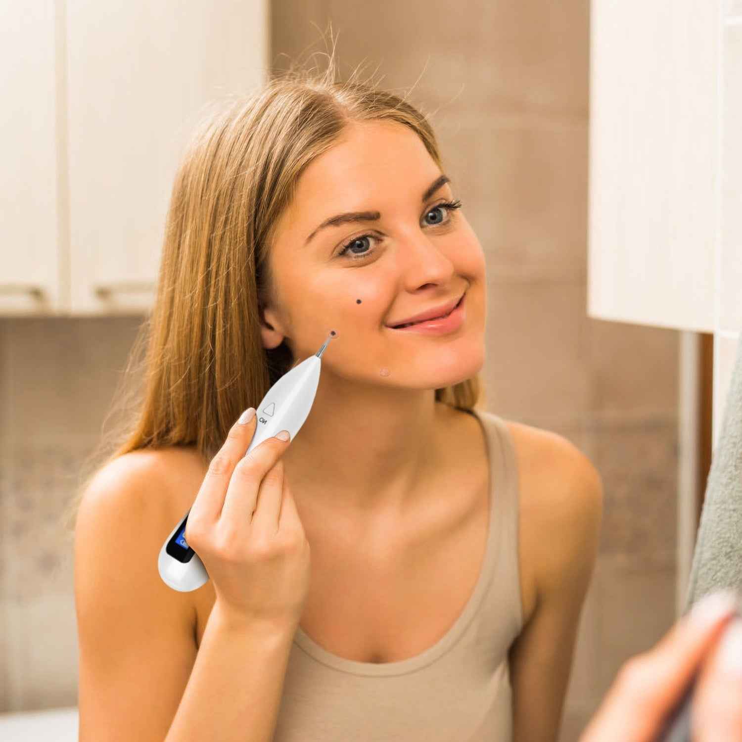 1Pc Skin Tag Repair Kit Portable Beauty Equipment Multi-Level With Home Usage USB Charging LCD Level Adjustable 6 Replaceable Needles