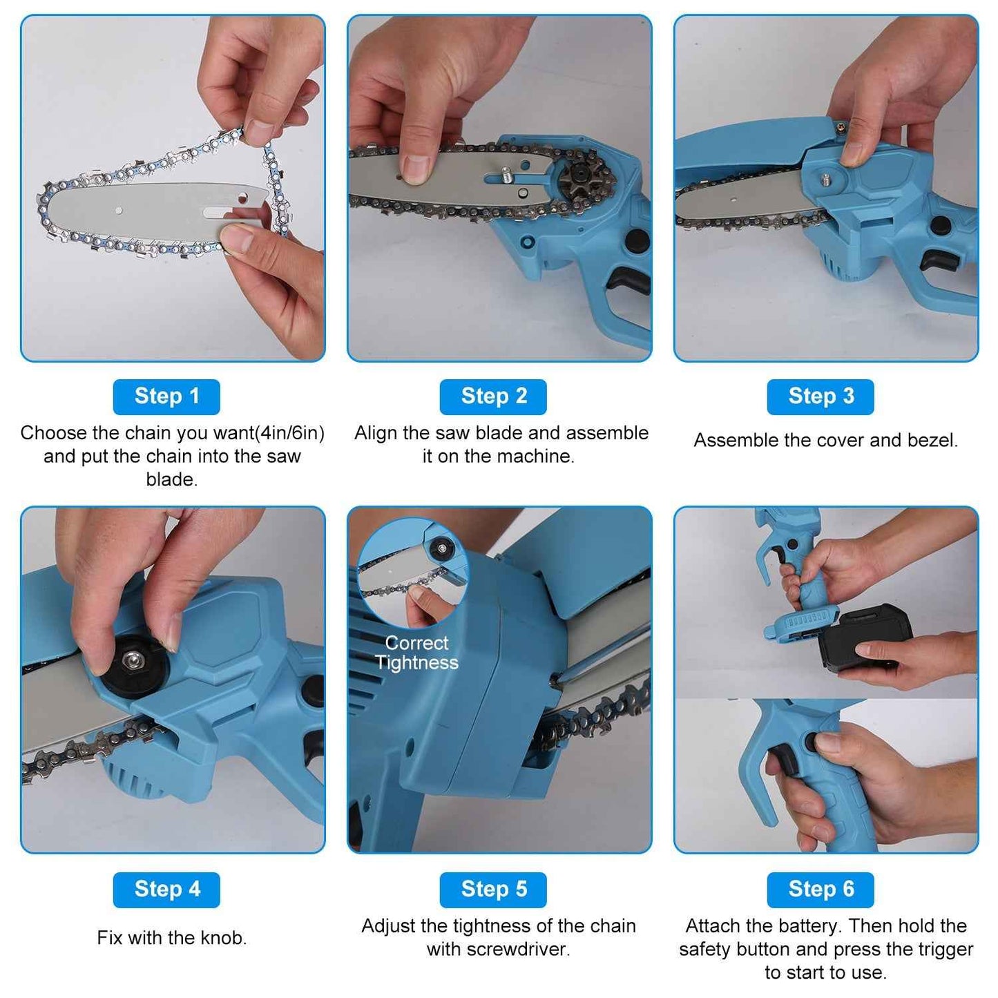 Mini 4-inch And 6-inch Chain Saws