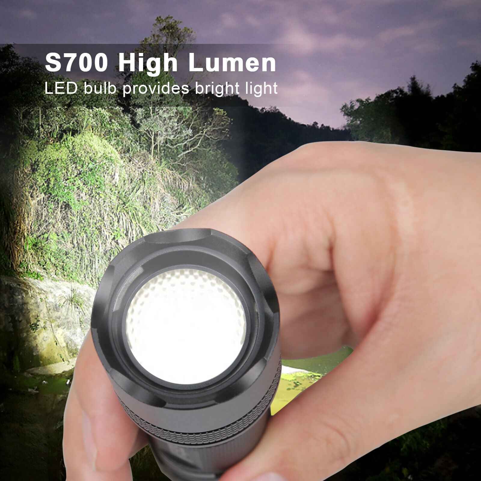 5.3oz Small & Extremely Zoomable LED Tactical Handheld Flashlight With Knife