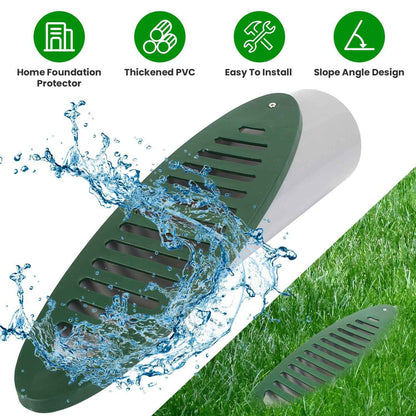 1Pc 4Inch Green Angled Yard Drainage Pipe With Sloped Grate Yard Drain Emitter For Sump Discharge Downspout Extensions Inlet Outlet Yard Drain Compatible With 4in Connections