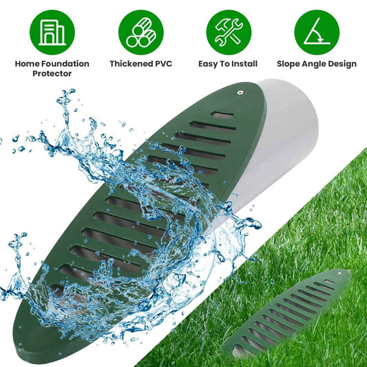 1Pc 4Inch Green Angled Yard Drainage Pipe With Sloped Grate Yard Drain Emitter For Sump Discharge Downspout Extensions Inlet Outlet Yard Drain Compatible With 4in Connections