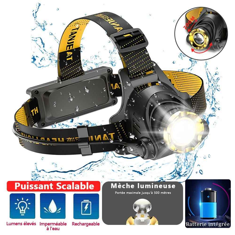 LED Headlamp Rechargeable Head Torch Zoom Headlight Lamp Powerful Flashlight Fishling Driving Camping Light With 3 Modes Work Light