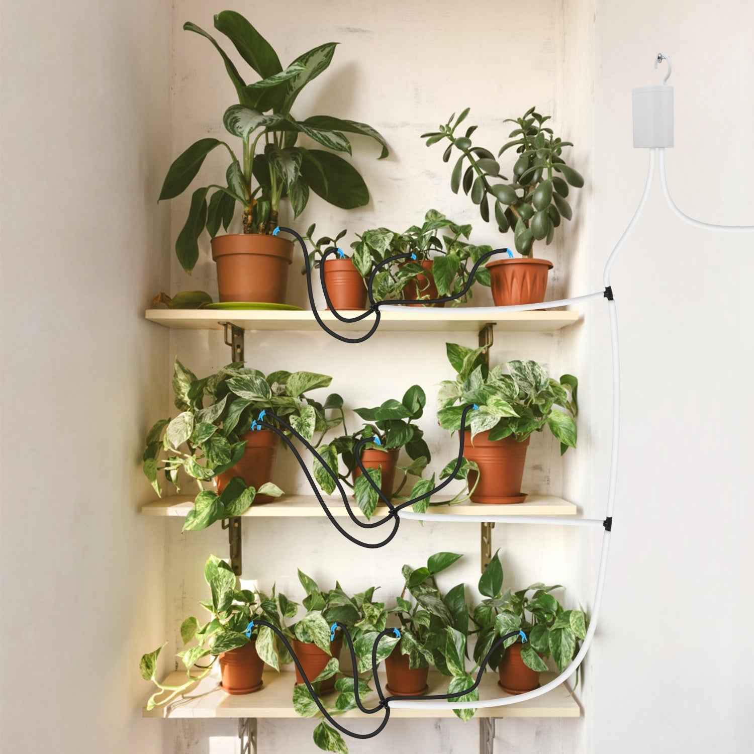 1Pc Automatic Watering System With Timer For 12Plants Rechargeable Battery Programmable Plant Watering Timer Drip Irrigation System For Indoor