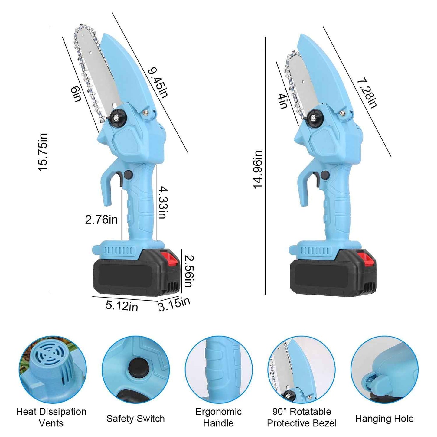 Mini 4-inch And 6-inch Chain Saws