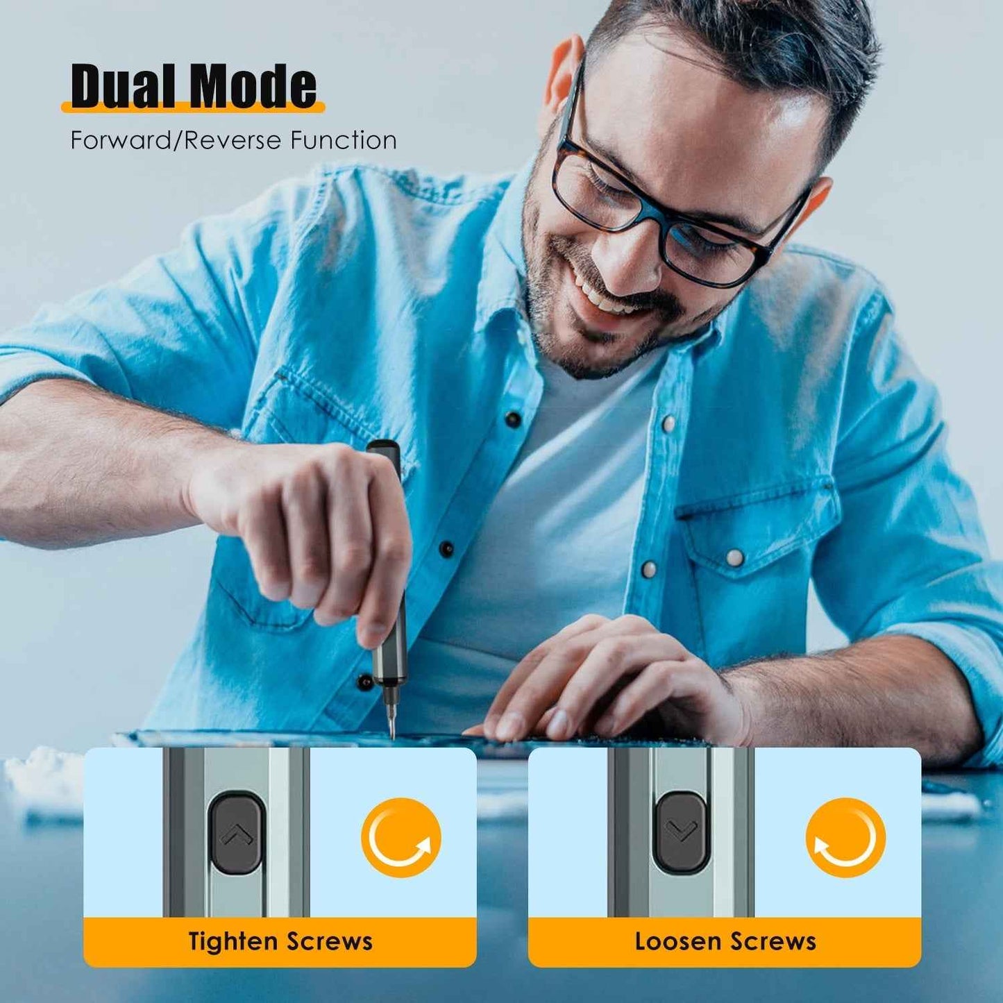 1Set 70 In 1 3.7V Mini Electric Screwdriver Kit Rechargeable Magnetic Repair Tool Kit With 5 Torque Settings 64 S2 Precision Bits 4 LED Lights For Phone Camera Laptop Watch Repair