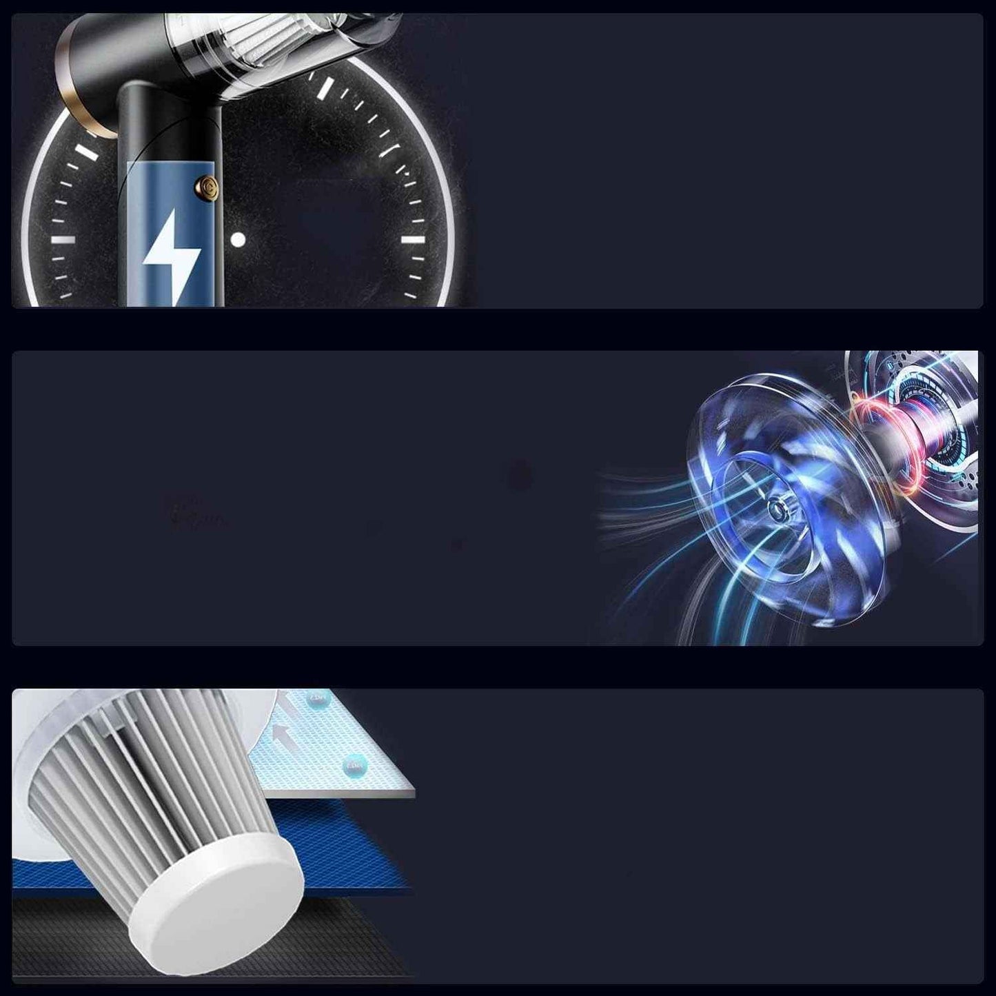 Vacuum Cleaner And Air Duster For Cars, Homes, Offices And Pets, High-power, Multi-nozzle Handheld Car Vacuum Cleaner.