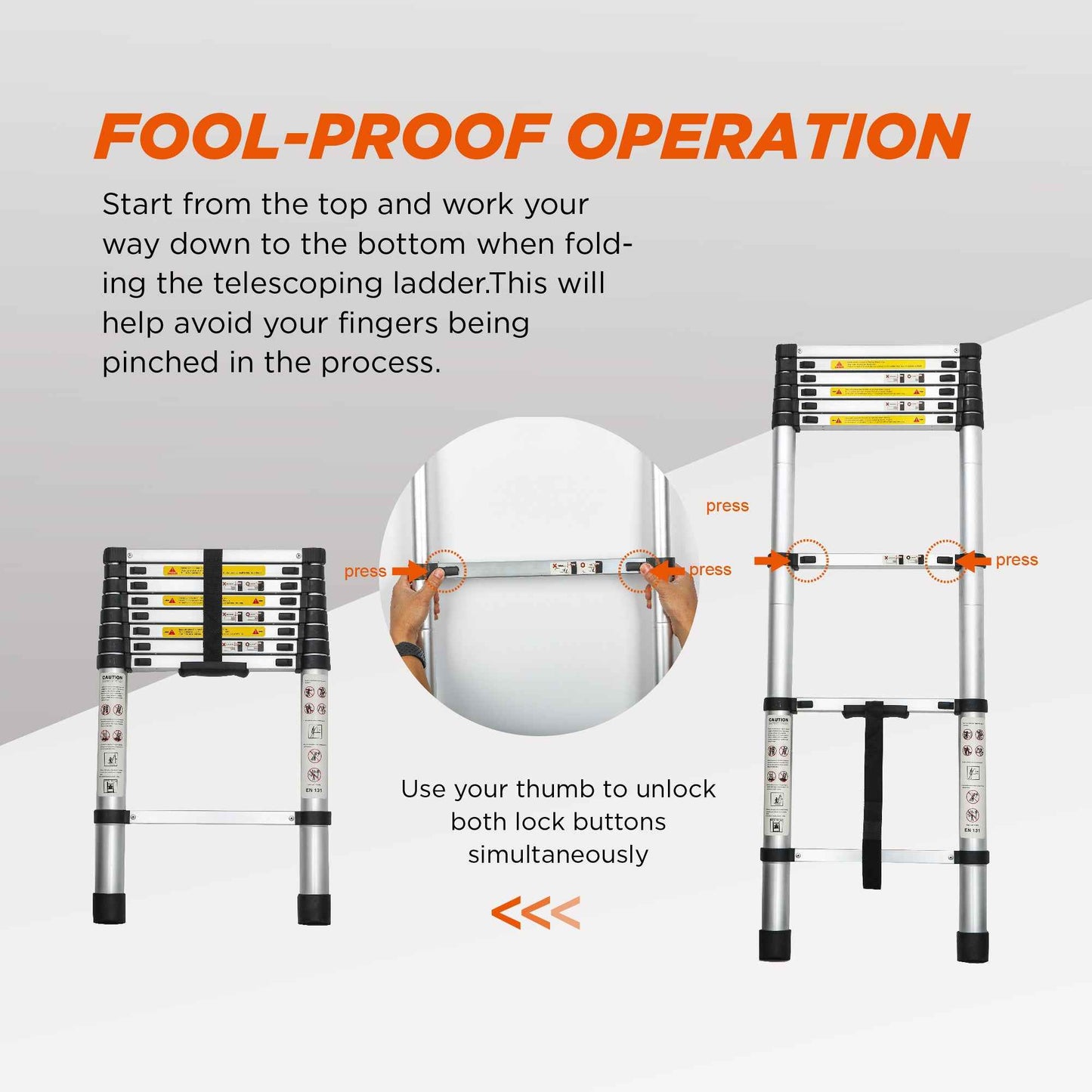 Aluminum Telescoping Ladder For Outdoor Work