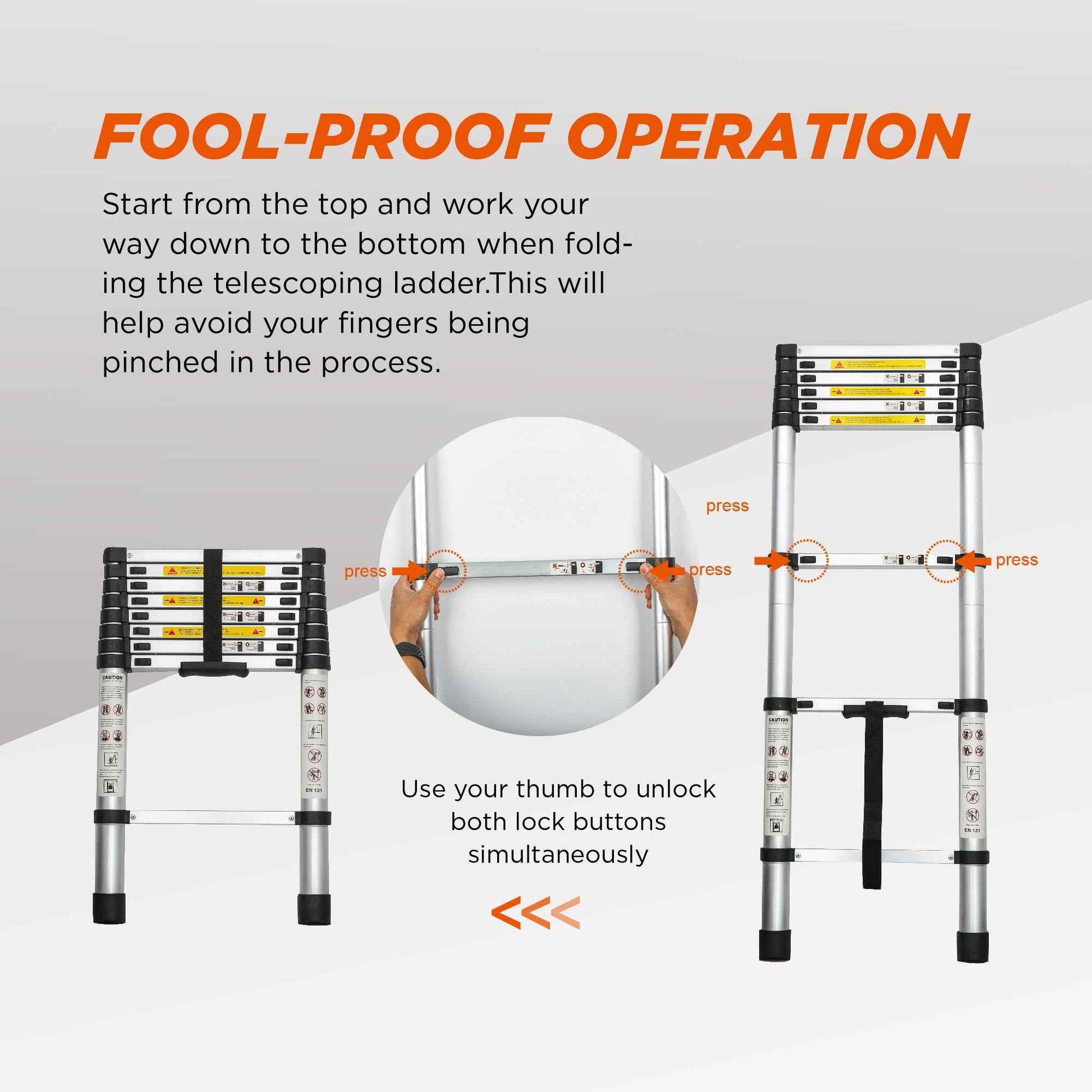 Aluminum Telescoping Ladder For Outdoor Work