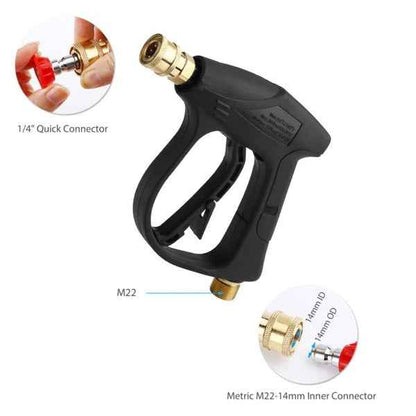 High Pressure Washer Gun 4000 PSI Car Wash Foam Spray Short Wand W