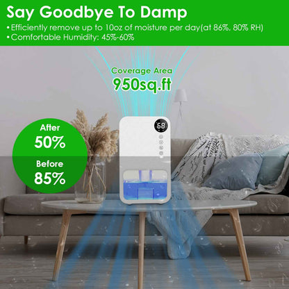 1Pc 37OZ Dehumidifier Indoor Portable Small Dehumidifier With Sleep Mode 24H Timer 7Color Lighting  Touch Control For Home Bathroom Basement Closet RV Bedroom