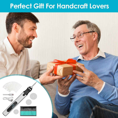 1Set Electric Engraving Pen With 33Pcs Burr Bits 5Pcs Stencils 3 Gears Speed Rechargeable Cordless Professional Engraver Etching Machine For Jewelry Glass Stone Metal Wood