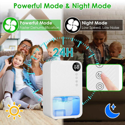 1Pc 37OZ Dehumidifier Indoor Portable Small Dehumidifier With Sleep Mode 24H Timer 7Color Lighting  Touch Control For Home Bathroom Basement Closet RV Bedroom